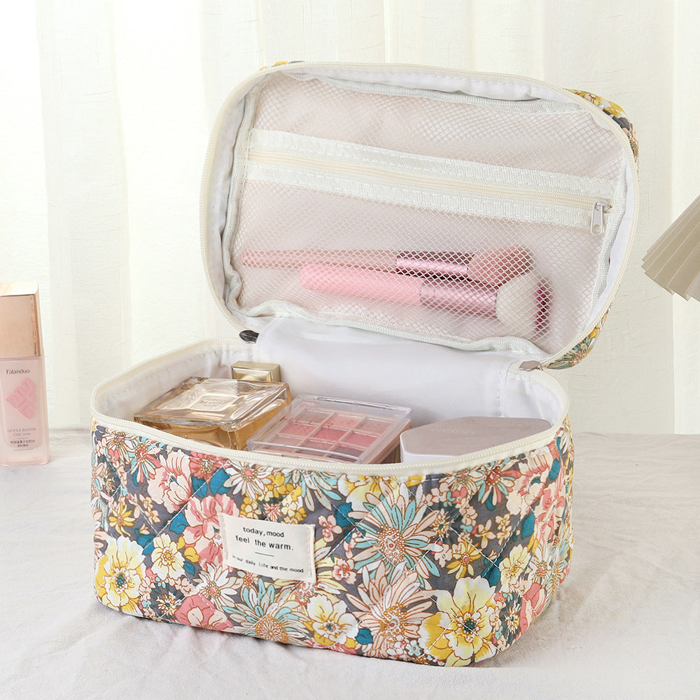 3 Pieces Set Cute Cotton Cosmetic Flower Bag