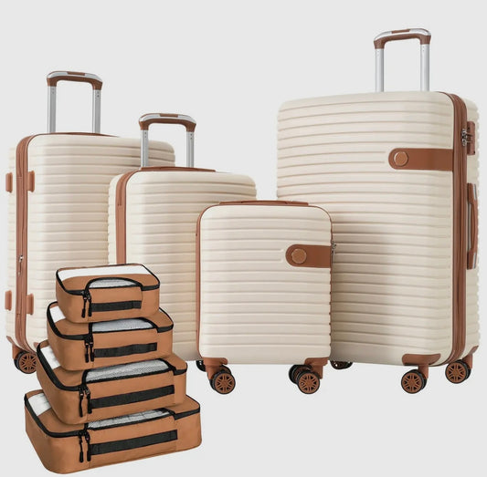 4-Piece Cream Luggage Set