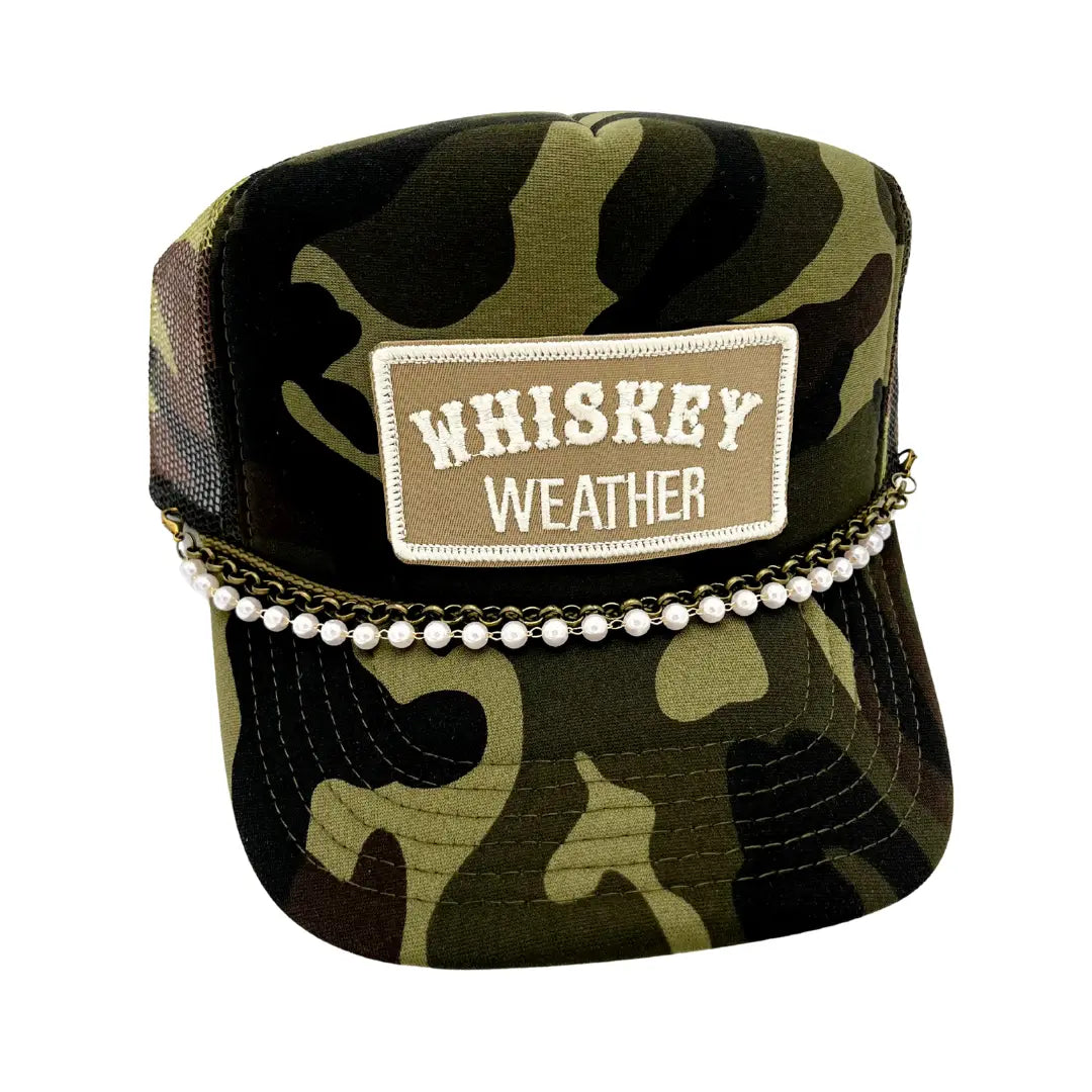 Whiskey Weather Fall Custom Embroidered Patch  Hat