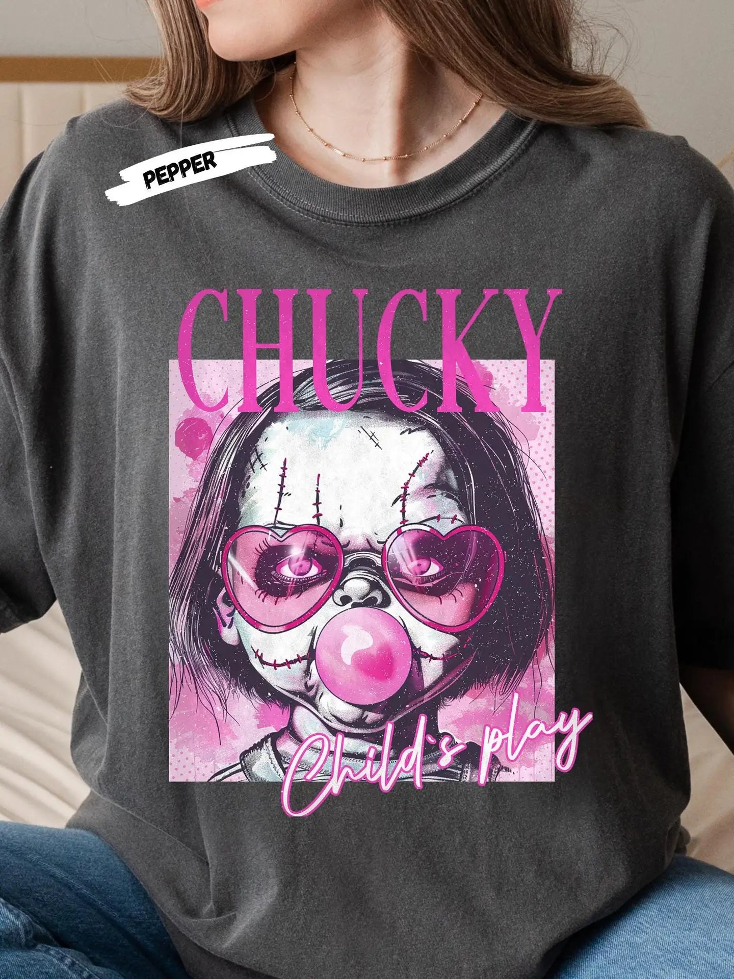 Comfort Colors Bubblegum Horror Villain Shirt, Halloween