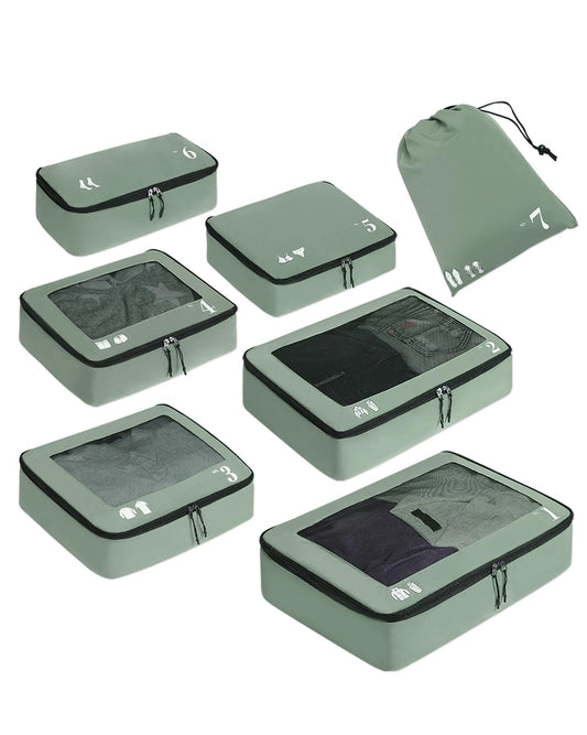 7 Set Tear-Resistant Packing Cubes Travel Organizer