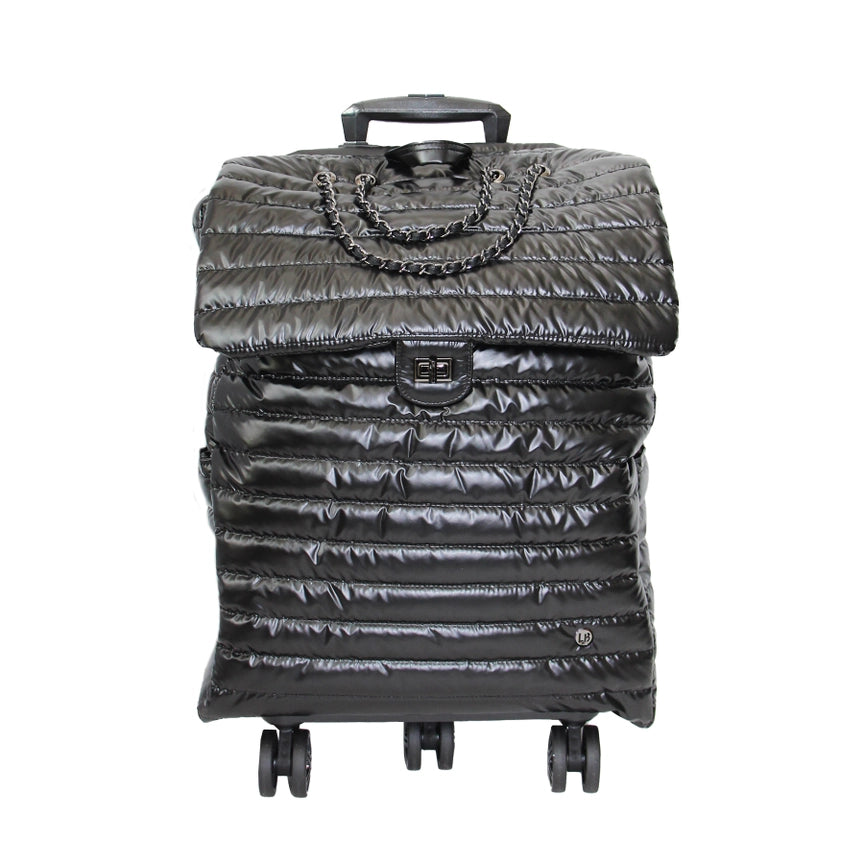 Jet Set Roller Bag Suitcase Black Puffer, Carry On