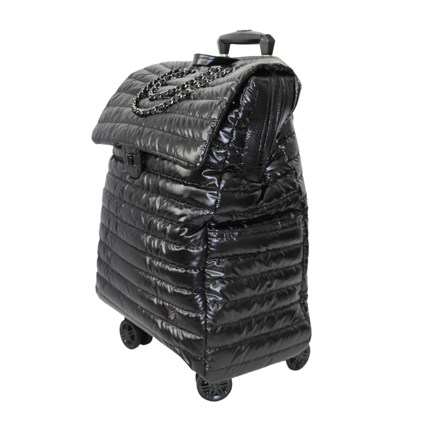 Jet Set Roller Bag Suitcase Black Puffer, Carry On