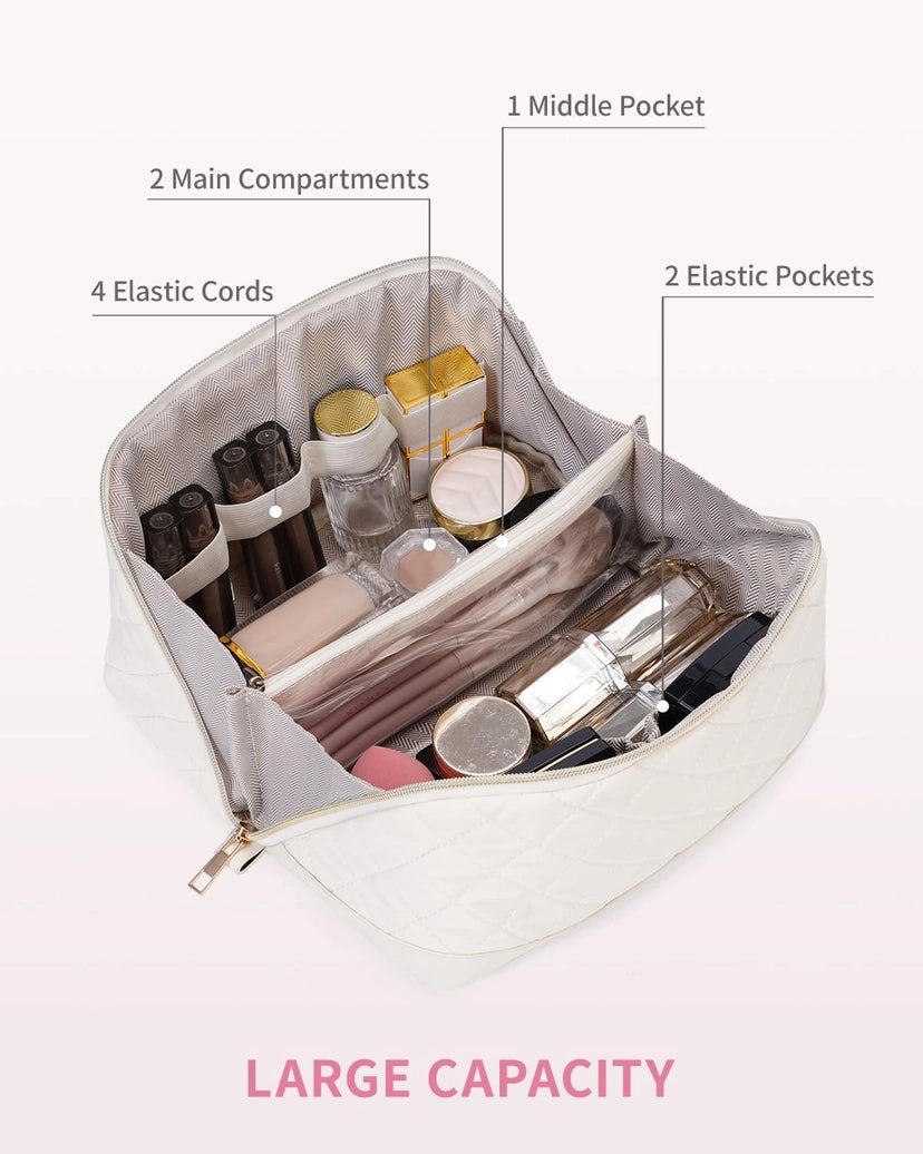 Wandering Nature Travel Makeup Bag(Large Capacity, Quilted)