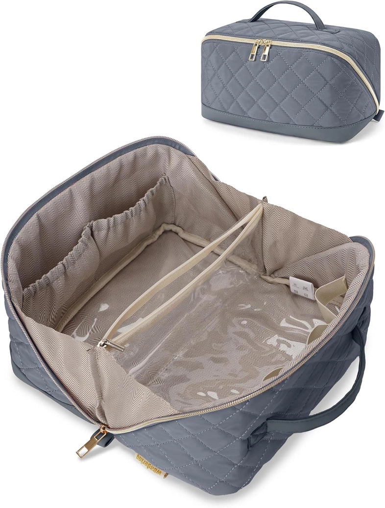Wandering Nature Travel Makeup Bag(Large Capacity, Quilted)