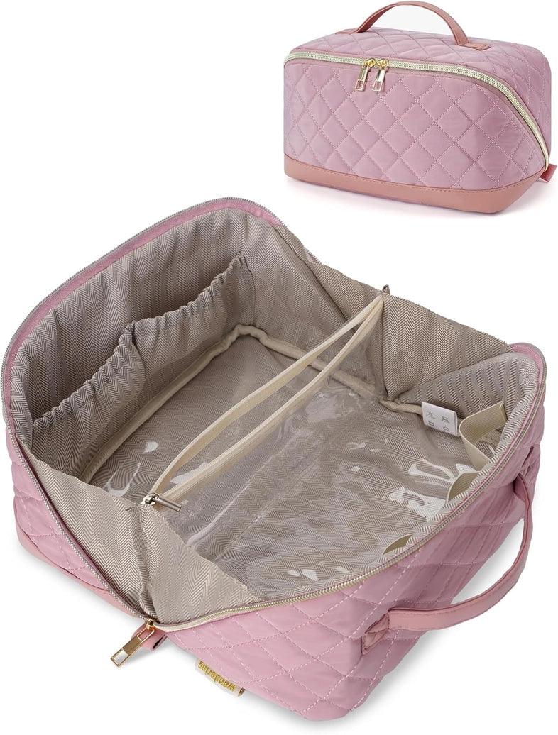 Wandering Nature Travel Makeup Bag(Large Capacity, Quilted)