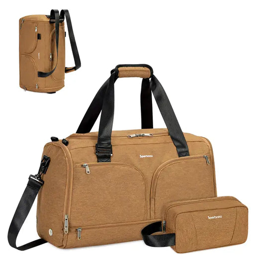 Weekender Gym Bag Backpack (Duffle Bag + Toiletry Bag Set)